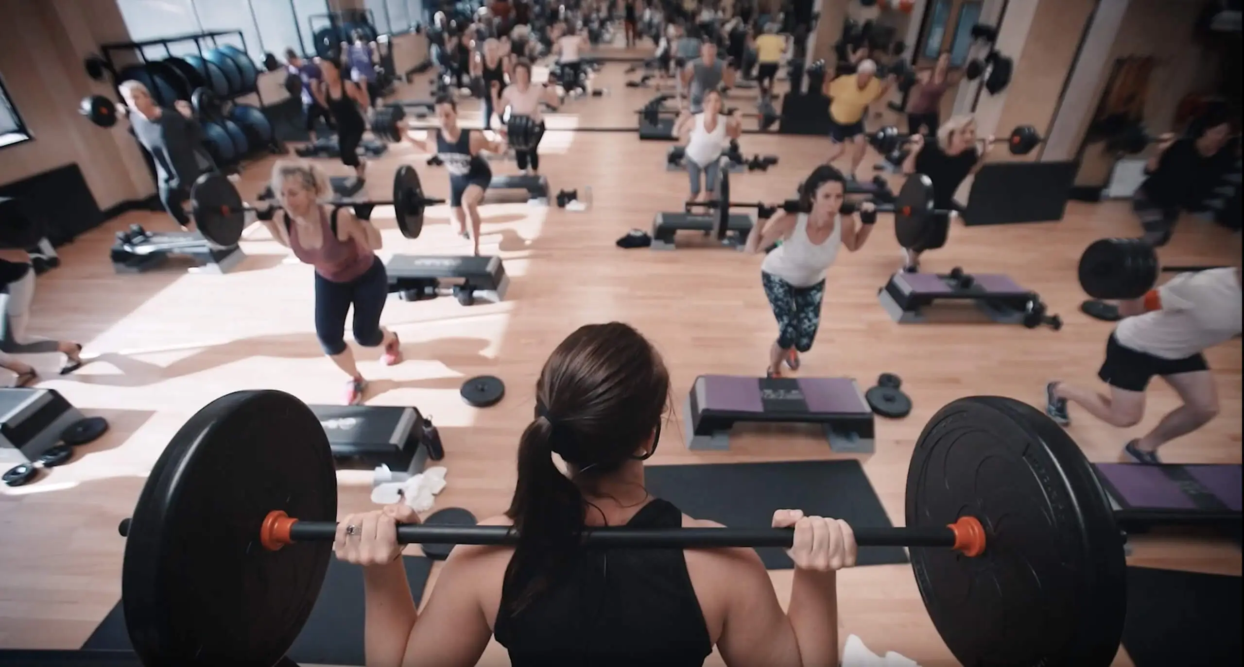 A high-energy group fitness class