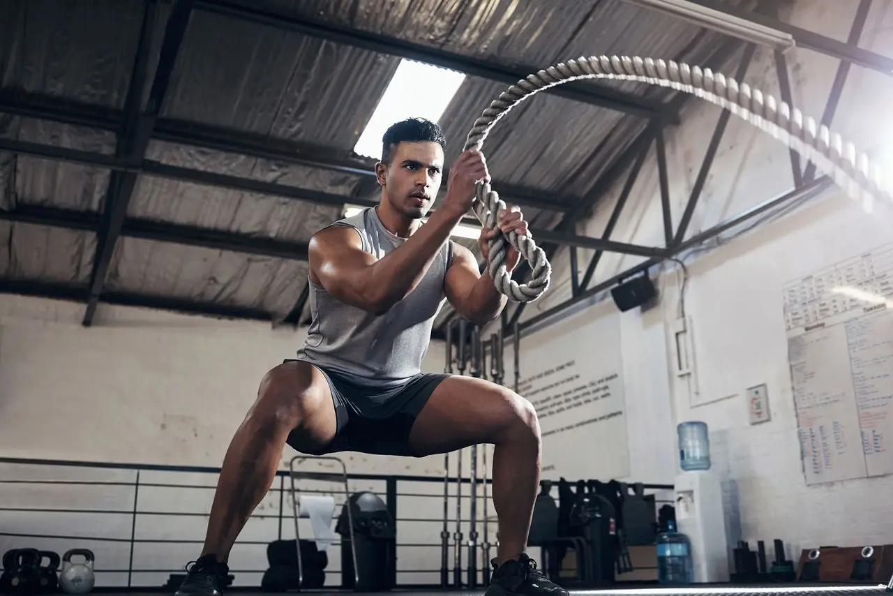 An individual athlete focused on their workout